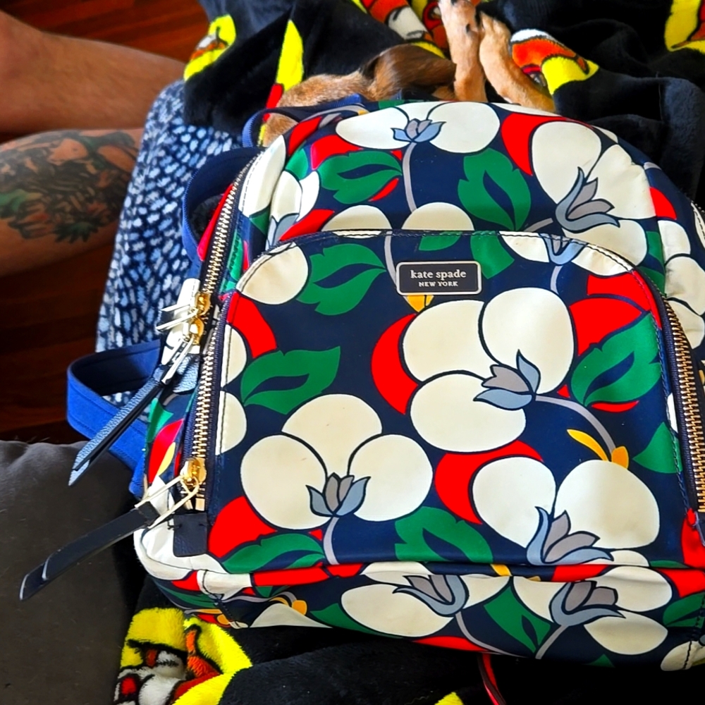Kate spade backpack, a very good size. Very useful